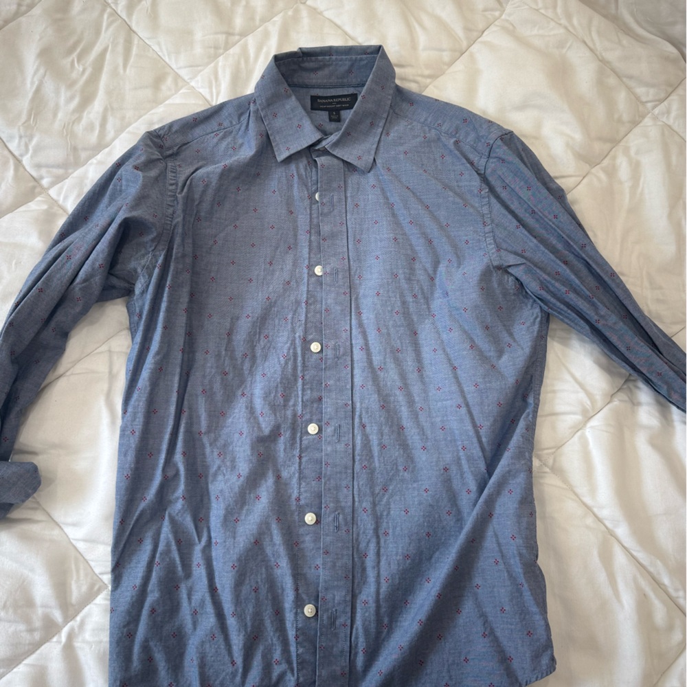 Banana Republic Blue Casual Button-Down Shirt